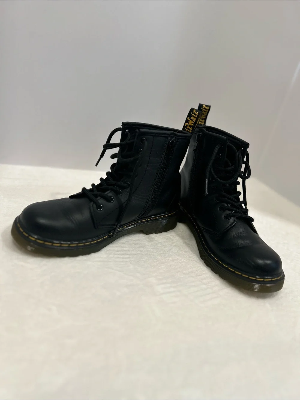 Dr. Martens 1460 J Softy T Black Leather Boots Kids US 3 EU 34